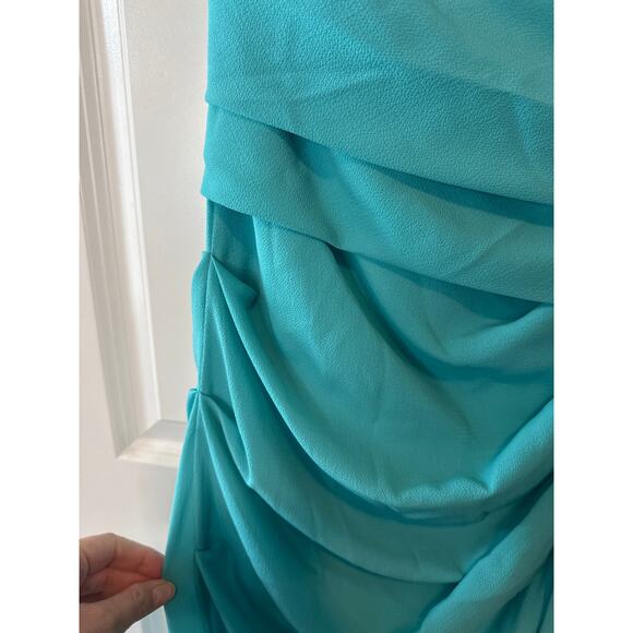 Talbot Runhof NWT Turquoise Gobhan2 Draped Gown Size 4 Formal Dress - Picture 8 of 10